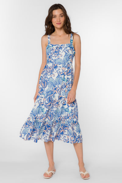 Diana Blue Tropicana Dress - Dresses - Velvet Heart Clothing