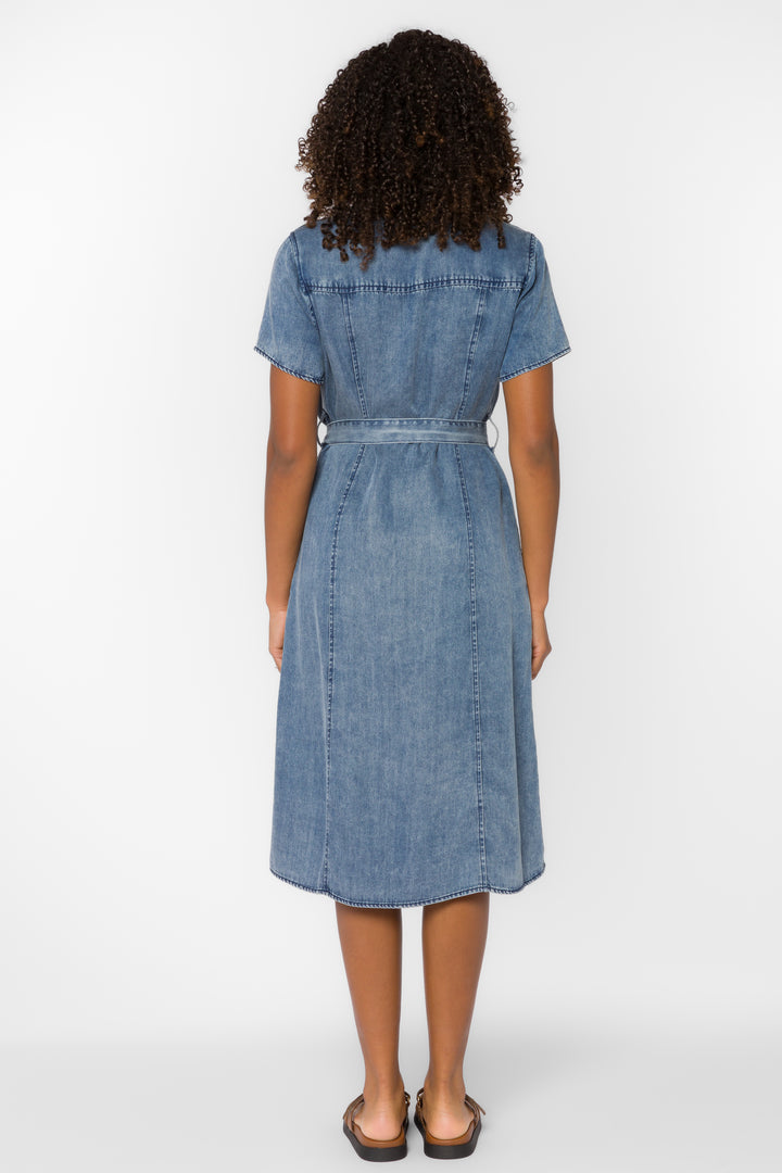 Dolene Blue Dress - Dresses - Velvet Heart Clothing