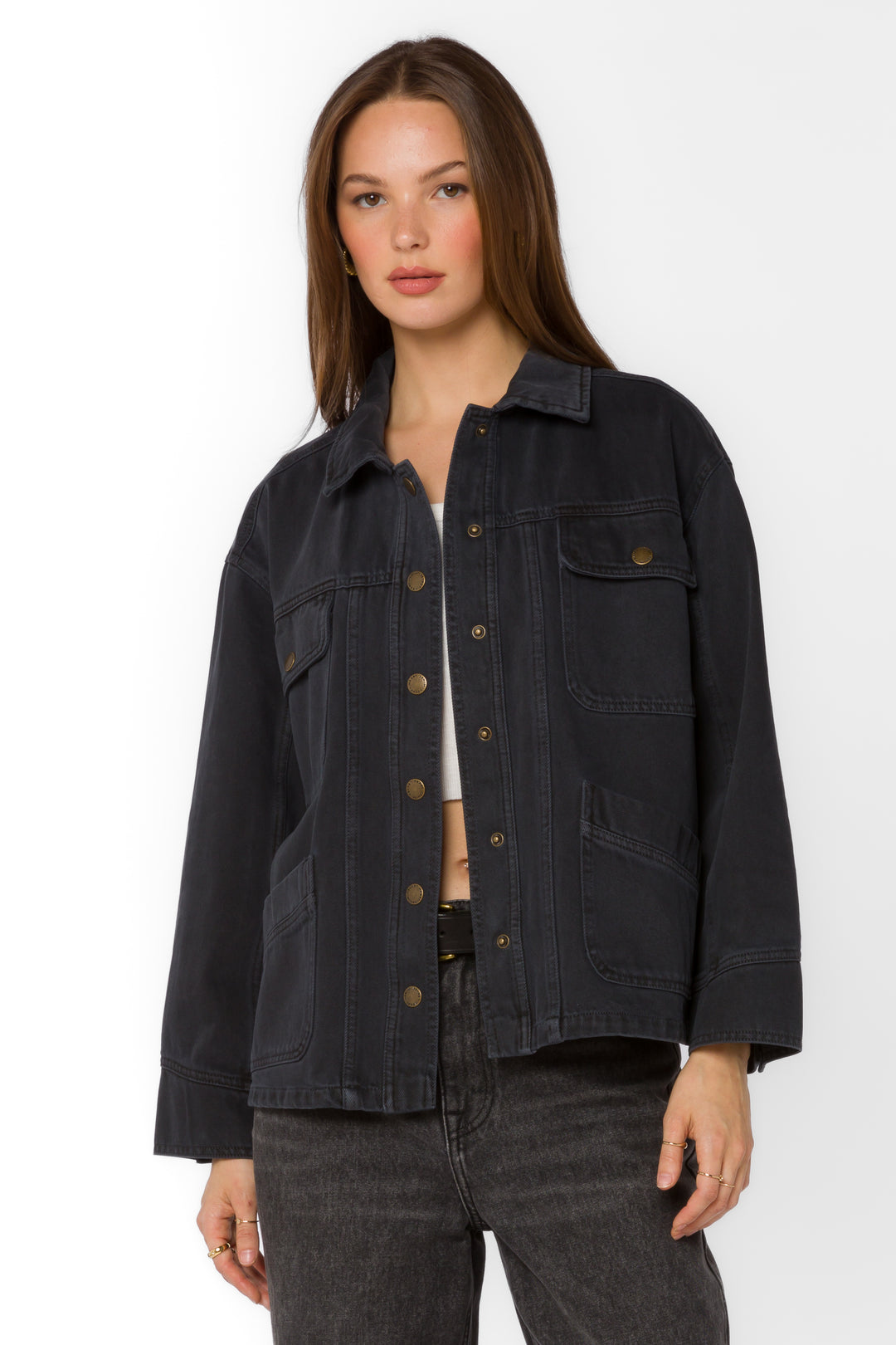 Dominic Black Denim Jacket - Jackets & Outerwear - Velvet Heart Clothing