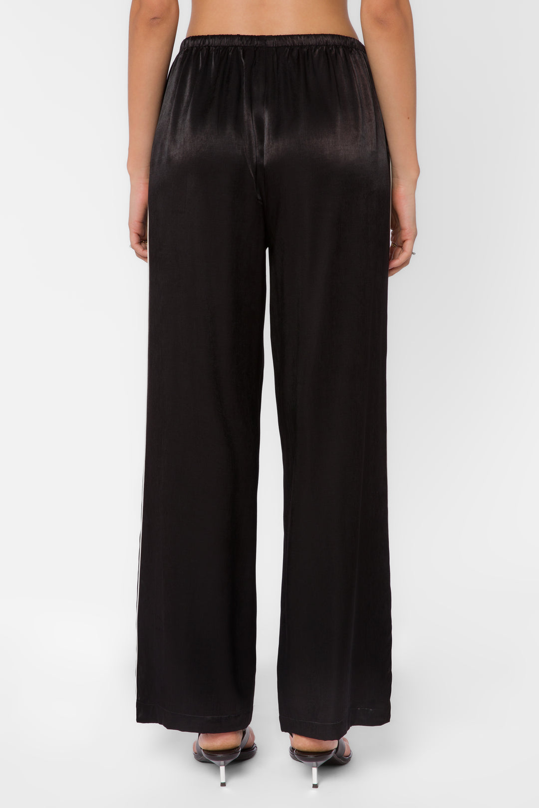 Doris Black Satin Pants
