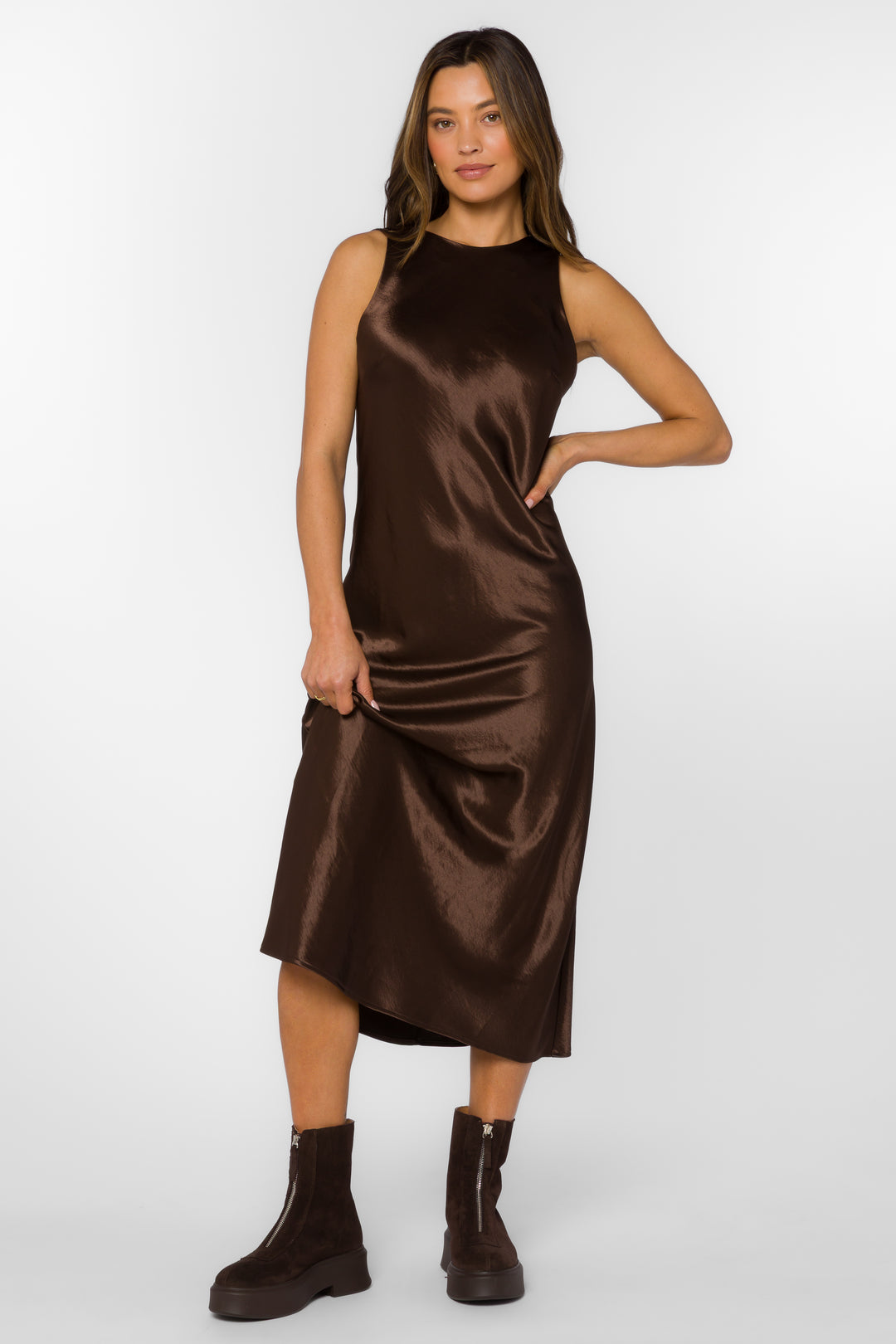 Dorothea Brown Dress - Dresses - Velvet Heart Clothing