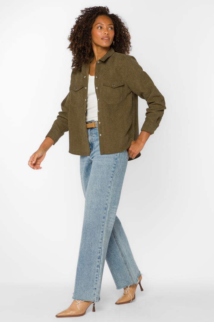 Duke Olive Shirt - Tops - Velvet Heart Clothing