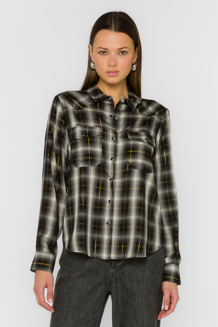Duke Black White Plaid Shirt - Tops - Velvet Heart Clothing
