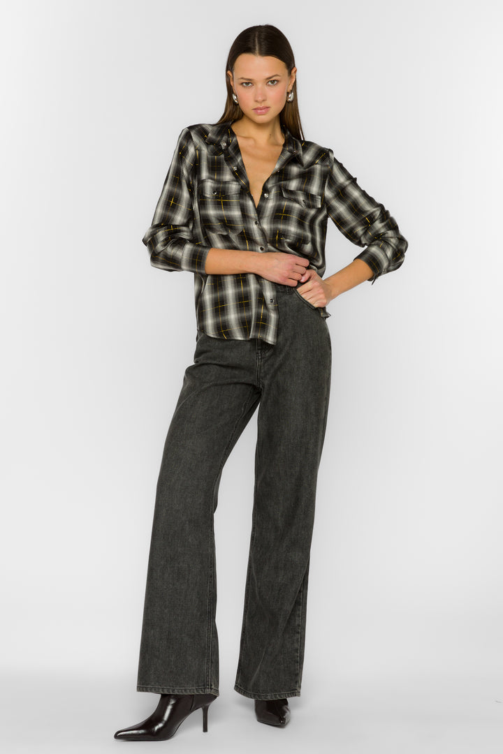 Duke Black White Plaid Shirt - Tops - Velvet Heart Clothing