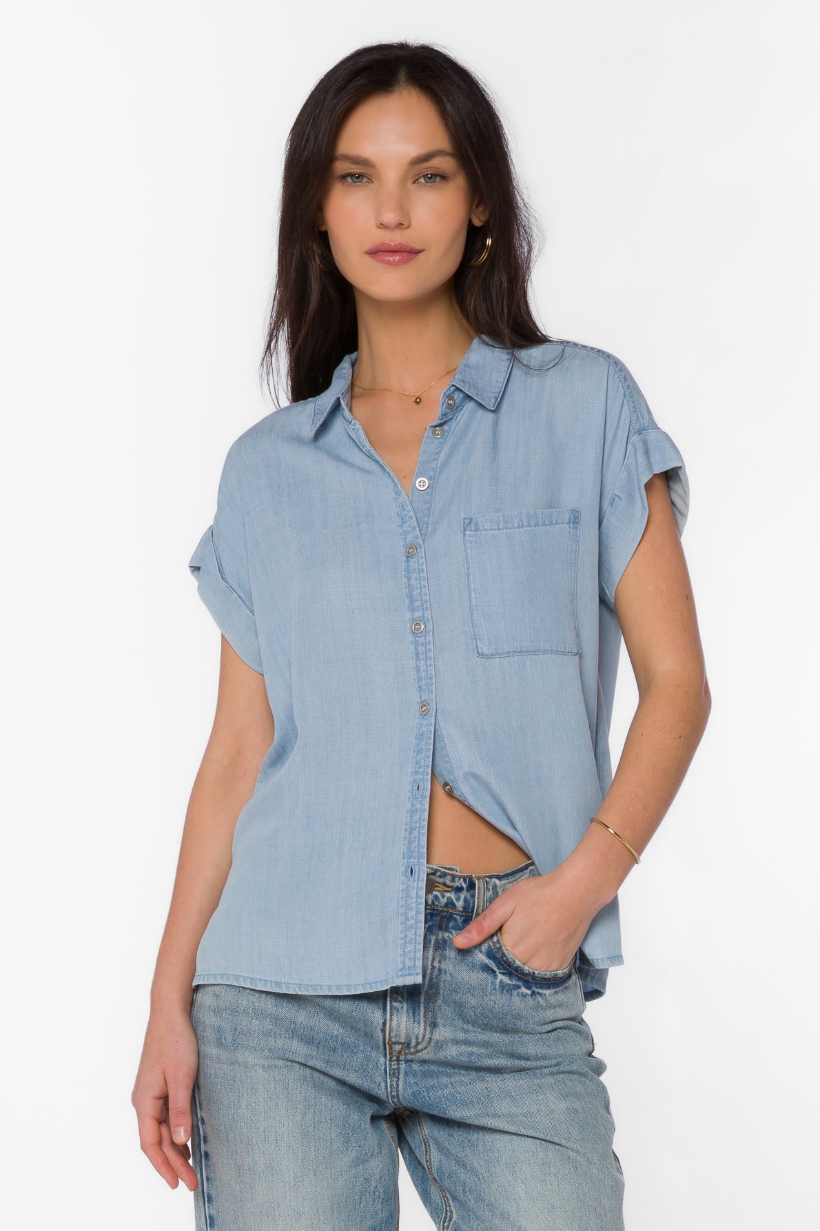 Edison Greyson Blue Shirt - Tops - Velvet Heart Clothing