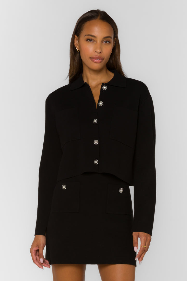 Edwina Black Cardigan - Sweaters - Velvet Heart Clothing
