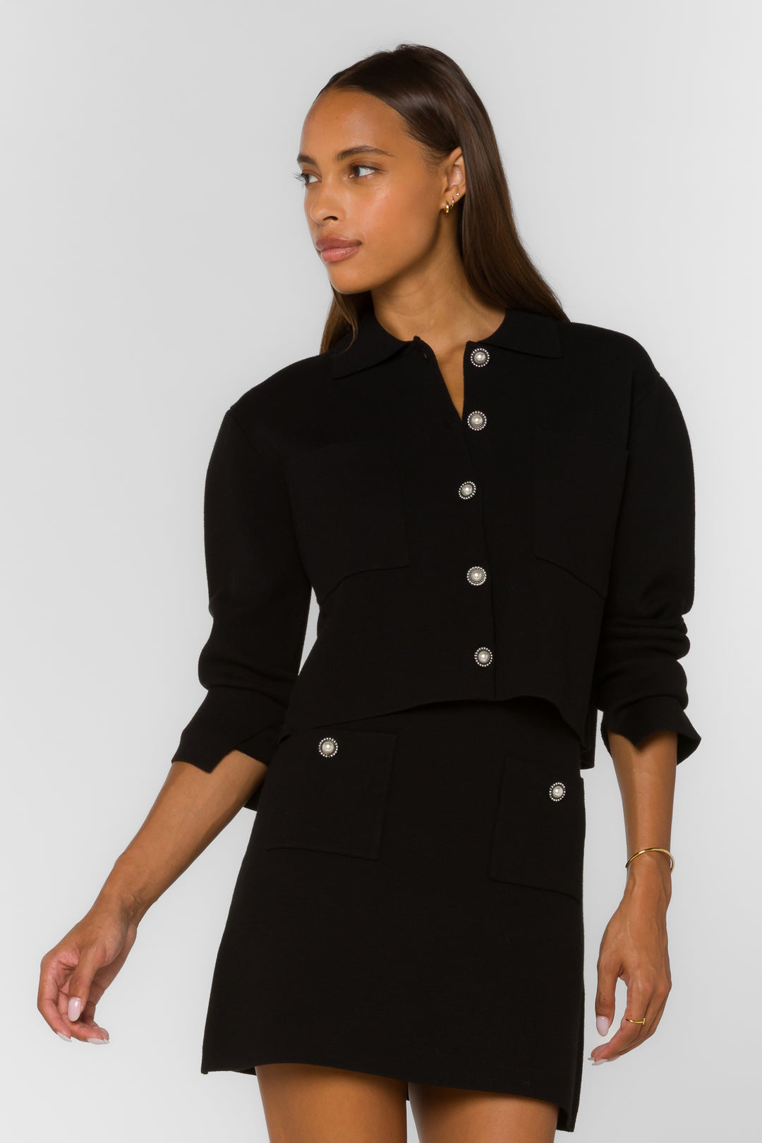 Edwina Black Cardigan - Sweaters - Velvet Heart Clothing