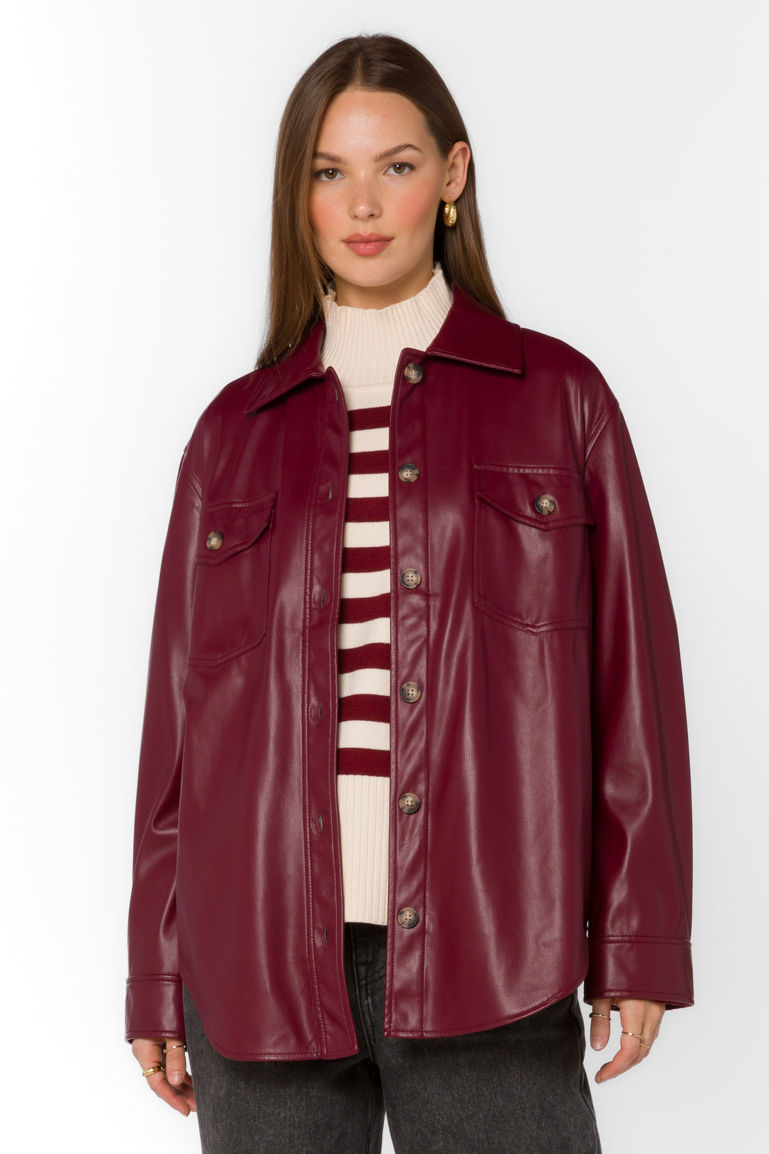 Eleanor Red Sangria Jacket - Jackets & Outerwear - Velvet Heart Clothing