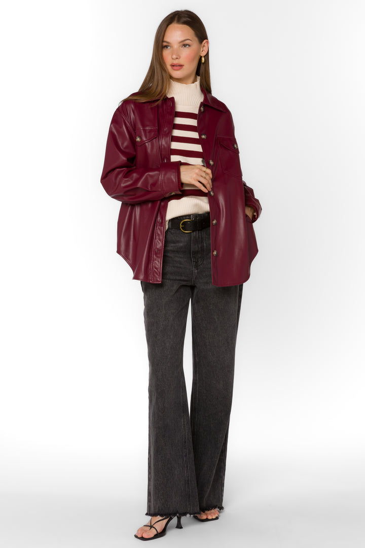 Eleanor Red Sangria Jacket - Jackets & Outerwear - Velvet Heart Clothing