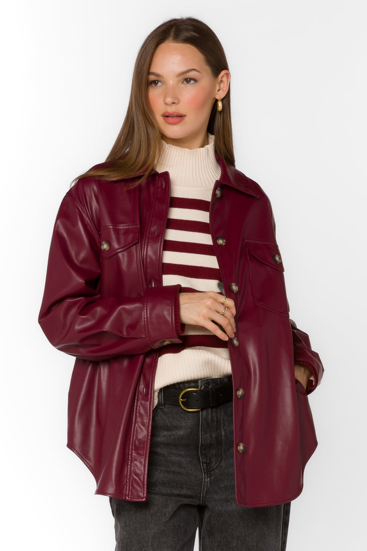 Eleanor Red Sangria Jacket - Jackets & Outerwear - Velvet Heart Clothing