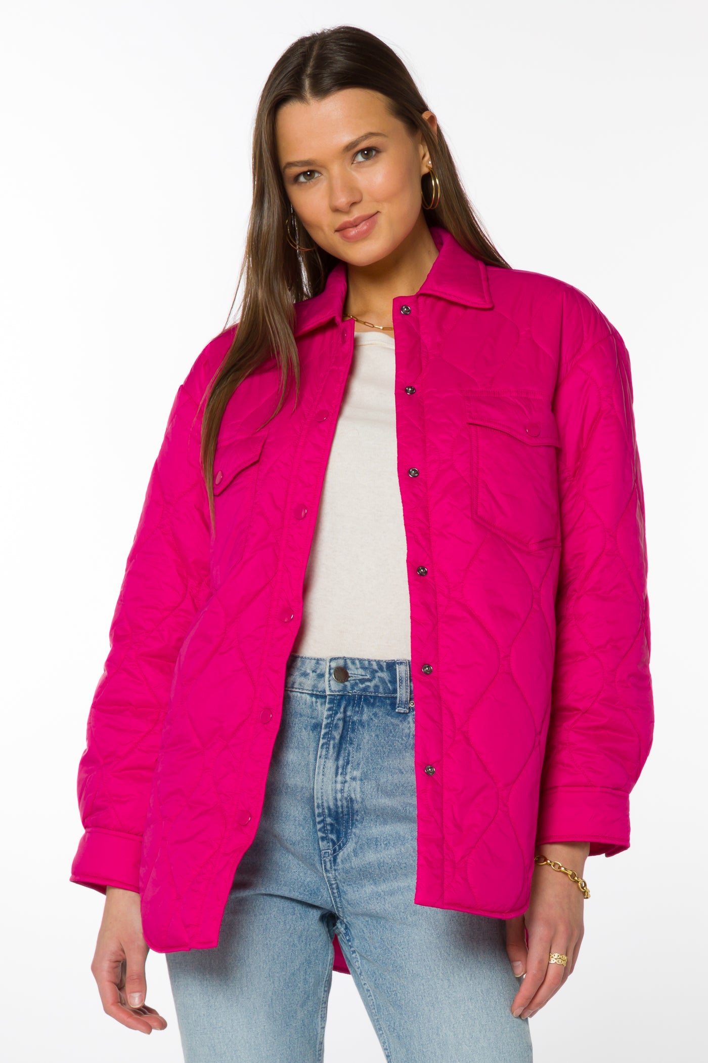 Eleanor Fuchsia Jacket - Jackets & Outerwear - Velvet Heart Clothing