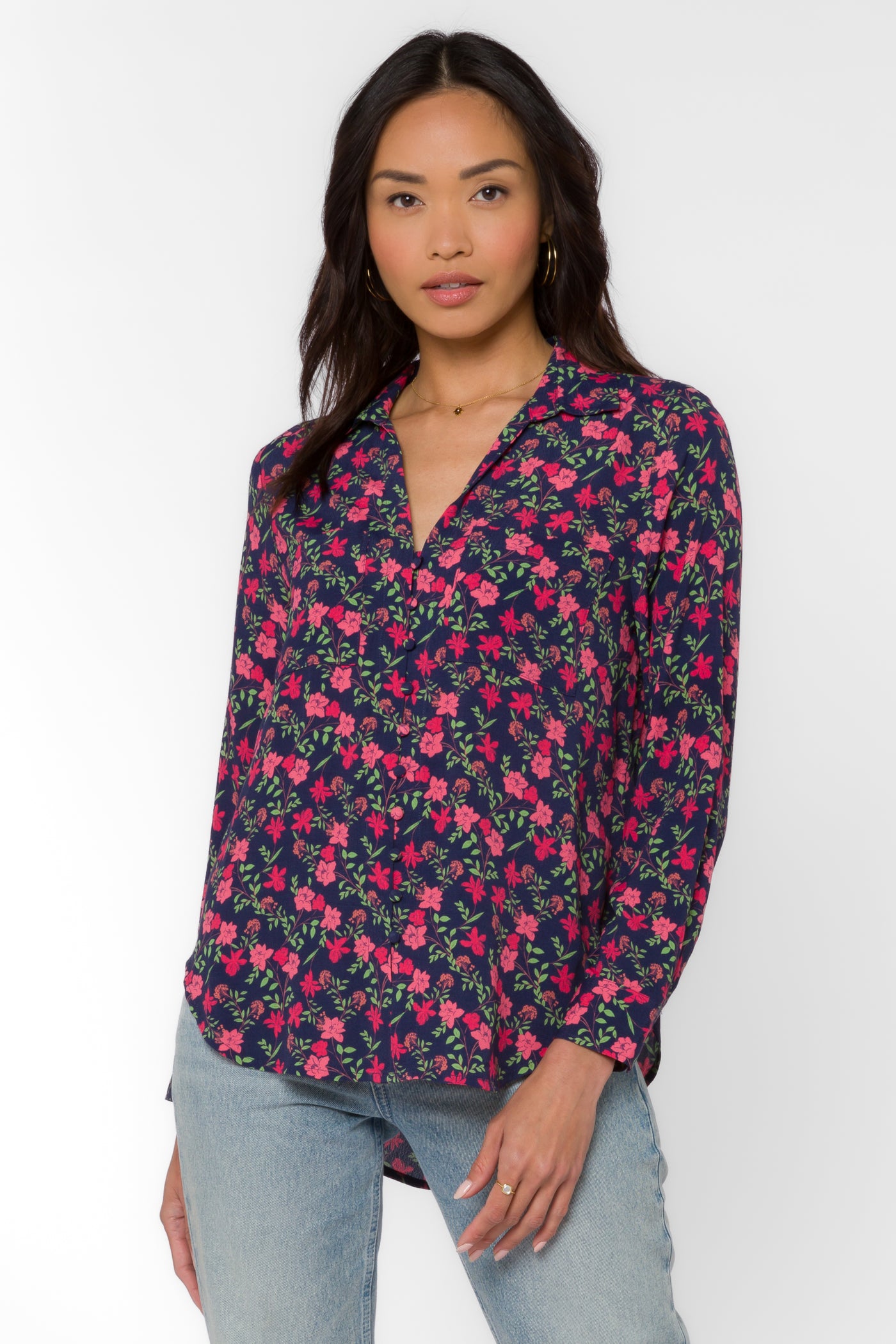 Eleni Ditsy Floral Shirt - Tops - Velvet Heart Clothing