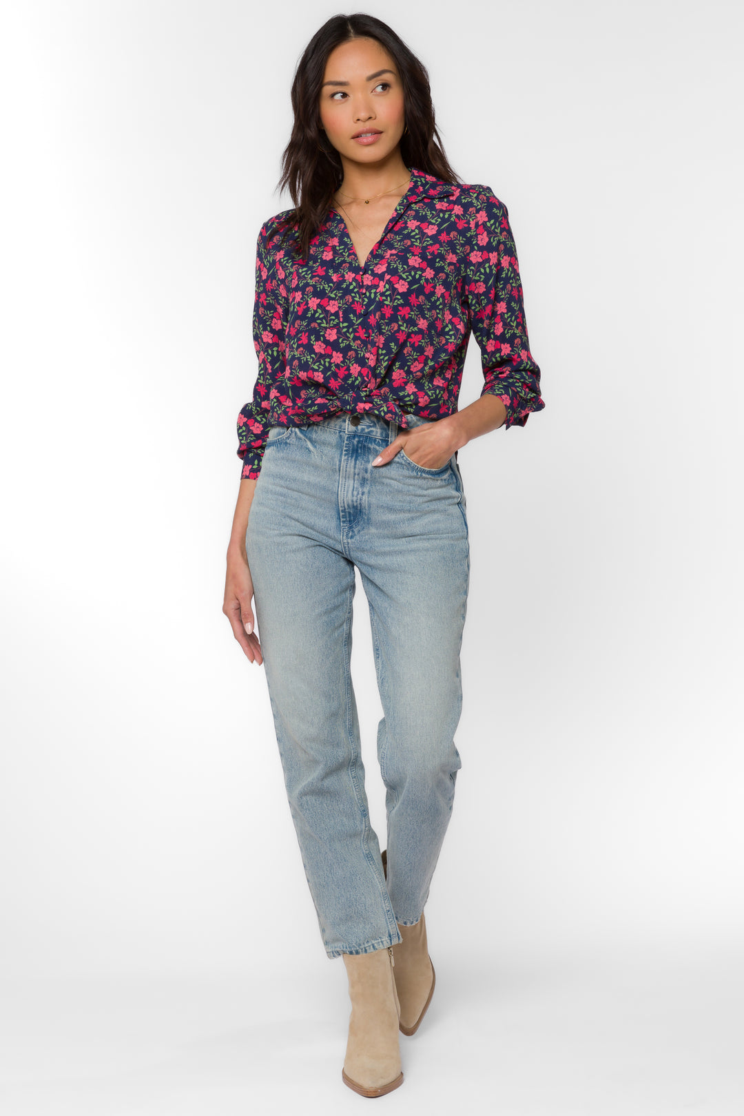 Eleni Ditsy Floral Shirt - Tops - Velvet Heart Clothing