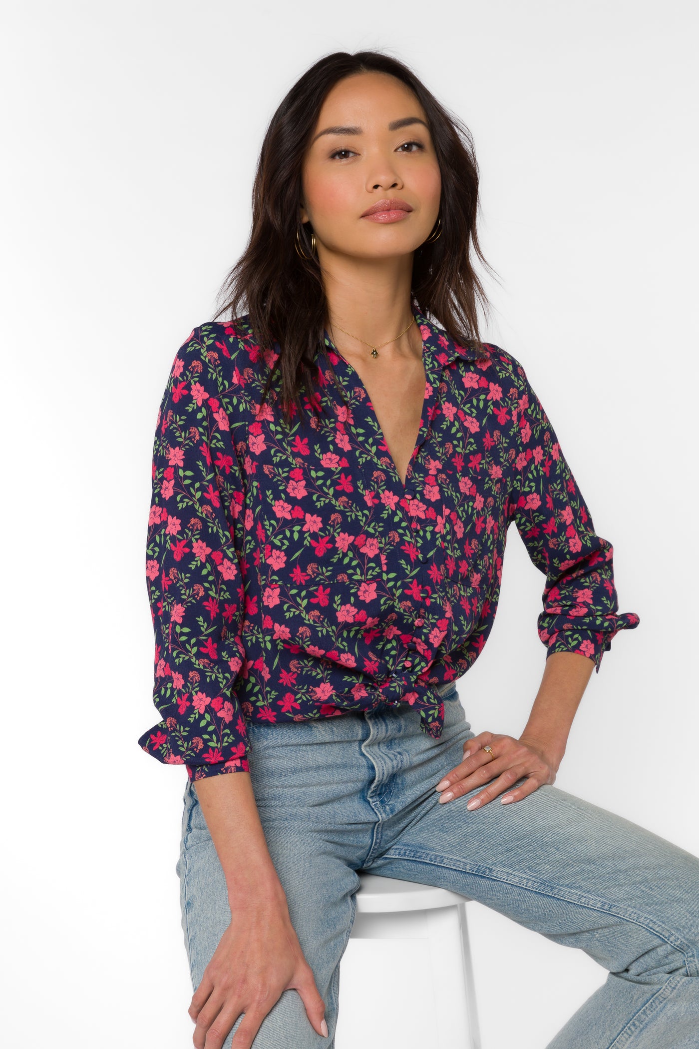 Eleni Ditsy Floral Shirt - Tops - Velvet Heart Clothing
