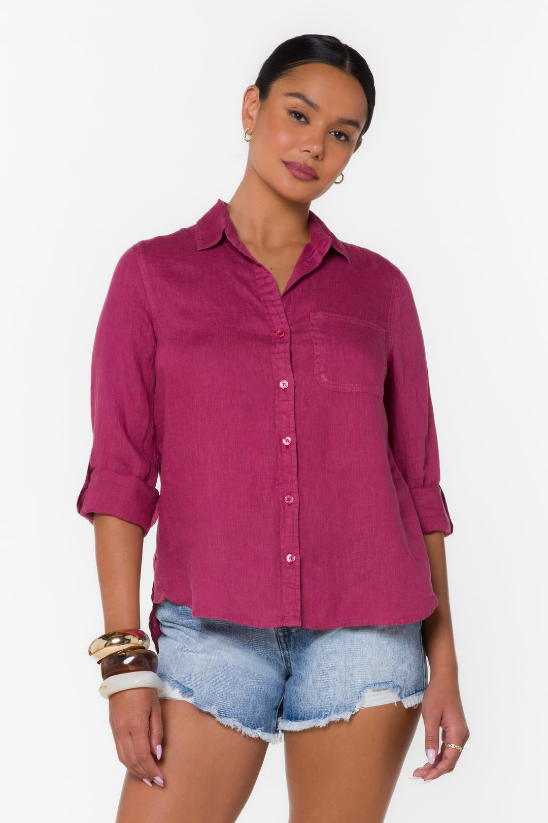 Elisa Burgundy Shirt L / Burgundy