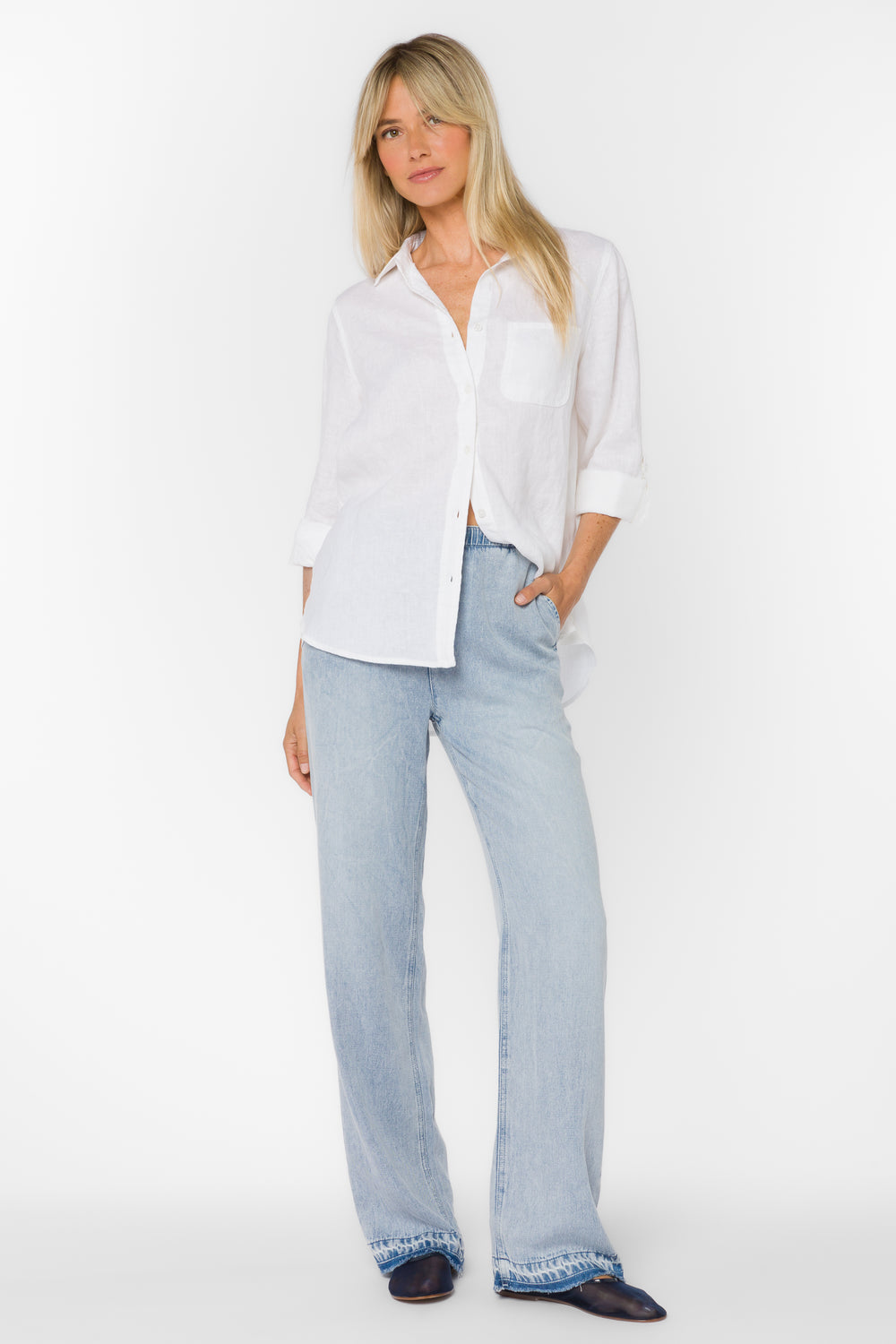 Elisa Optic White Shirt - Tops - Velvet Heart Clothing