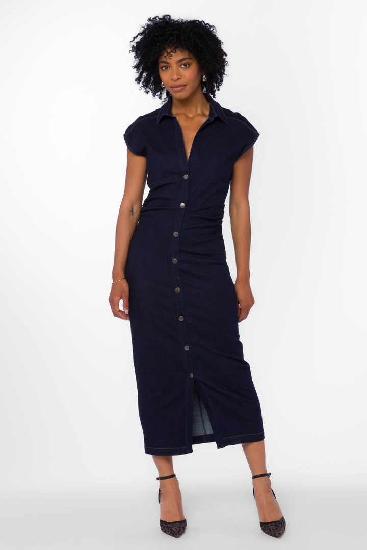 Elle Blue Shirtdress - Dresses - Velvet Heart Clothing