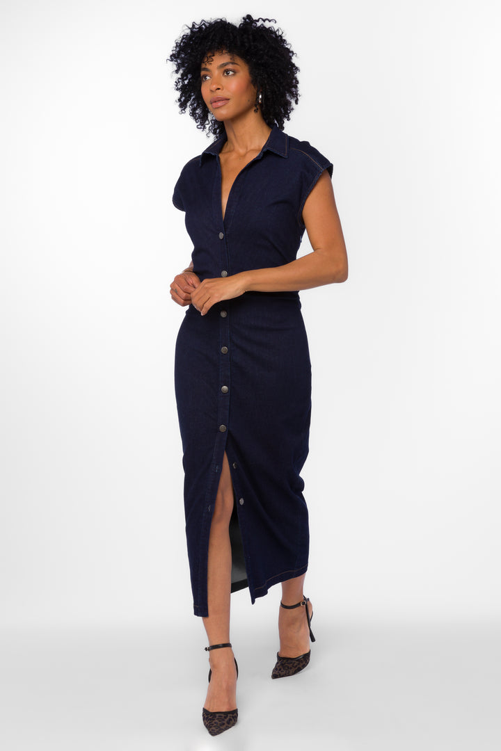 Elle Blue Shirtdress - Dresses - Velvet Heart Clothing