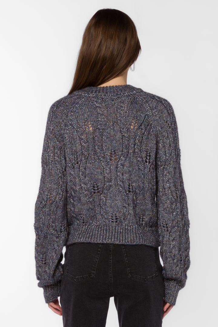 Eloise Charcoal Shimmer Cardigan - Sweaters - Velvet Heart Clothing