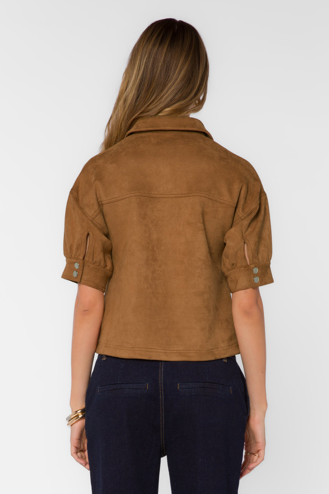 Elvie Camel Suede Top