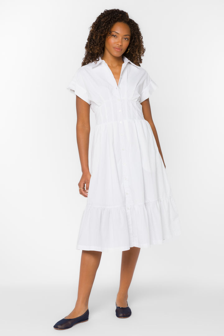 Emily Optic White Dress - Dresses - Velvet Heart Clothing