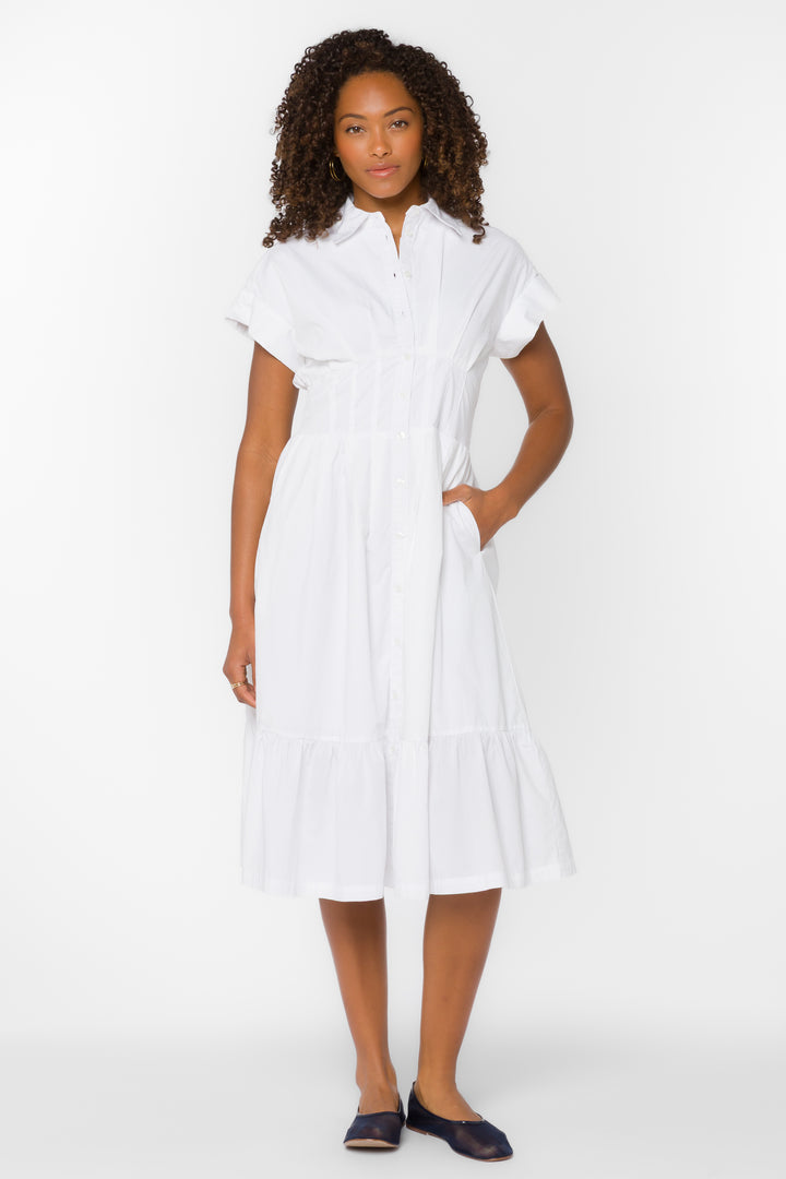 Emily Optic White Dress - Dresses - Velvet Heart Clothing