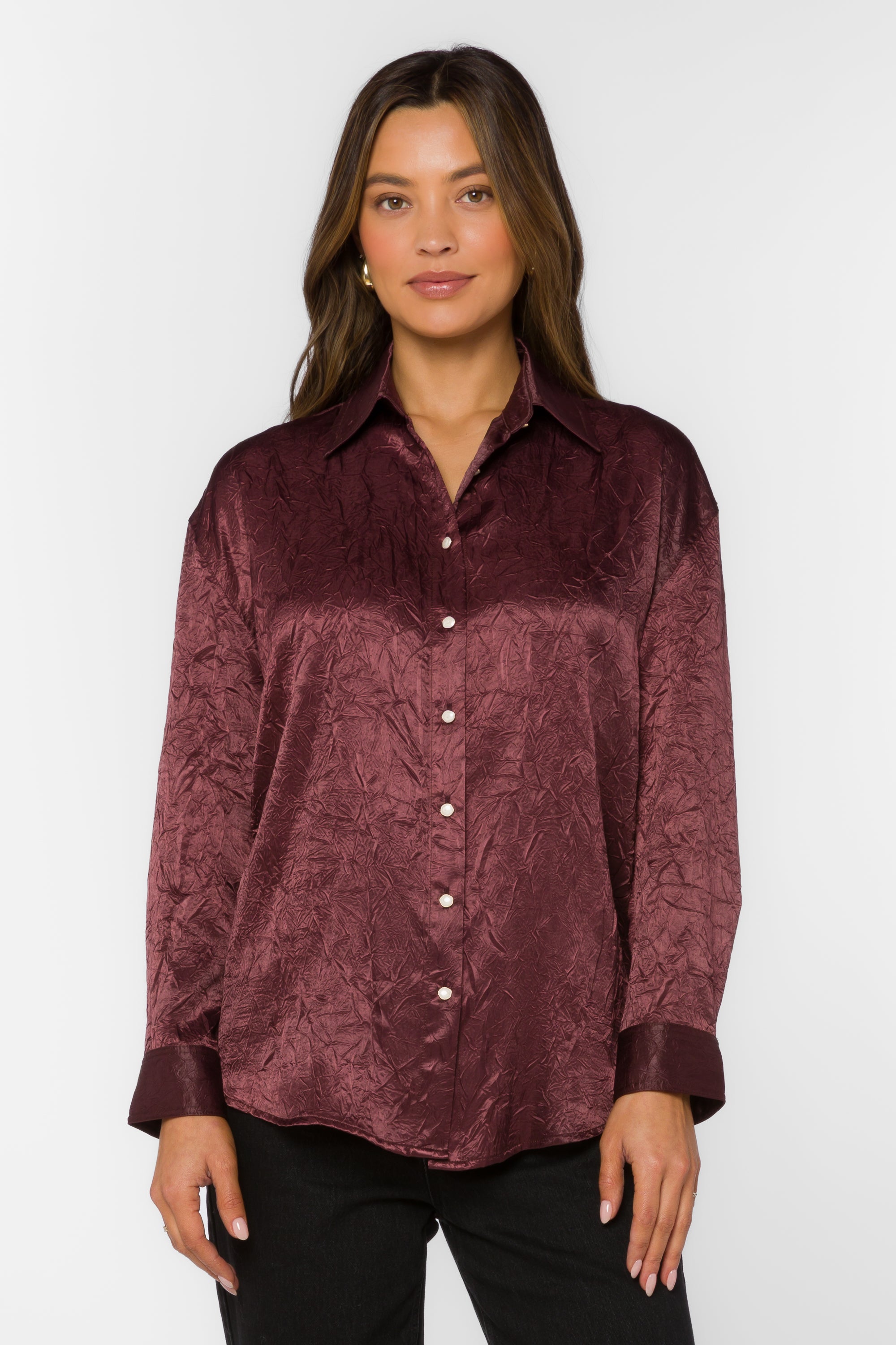 Esteban Purple Garnet Shirt - Tops - Velvet Heart Clothing