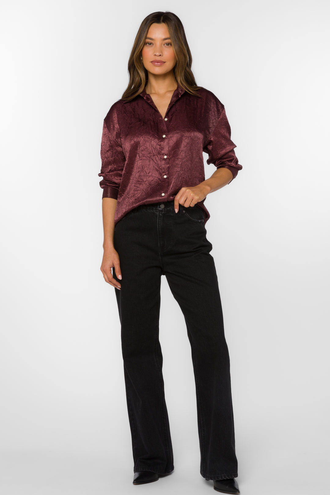Esteban Purple Garnet Shirt - Tops - Velvet Heart Clothing