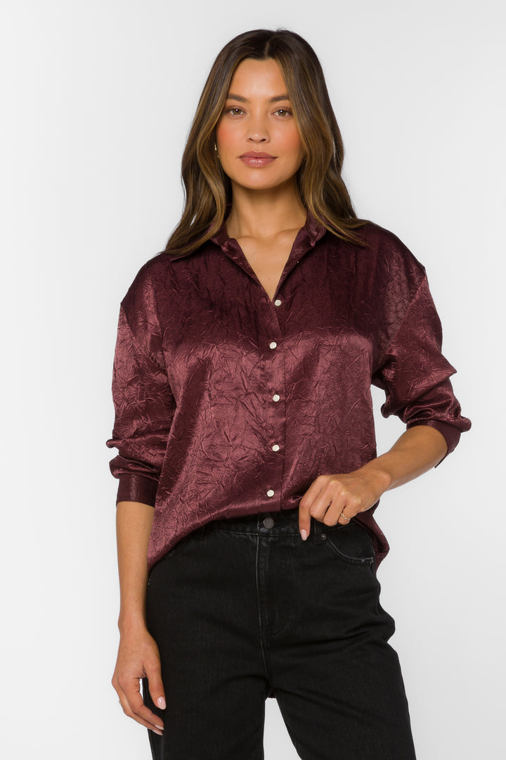 Esteban Purple Garnet Shirt - Tops - Velvet Heart Clothing