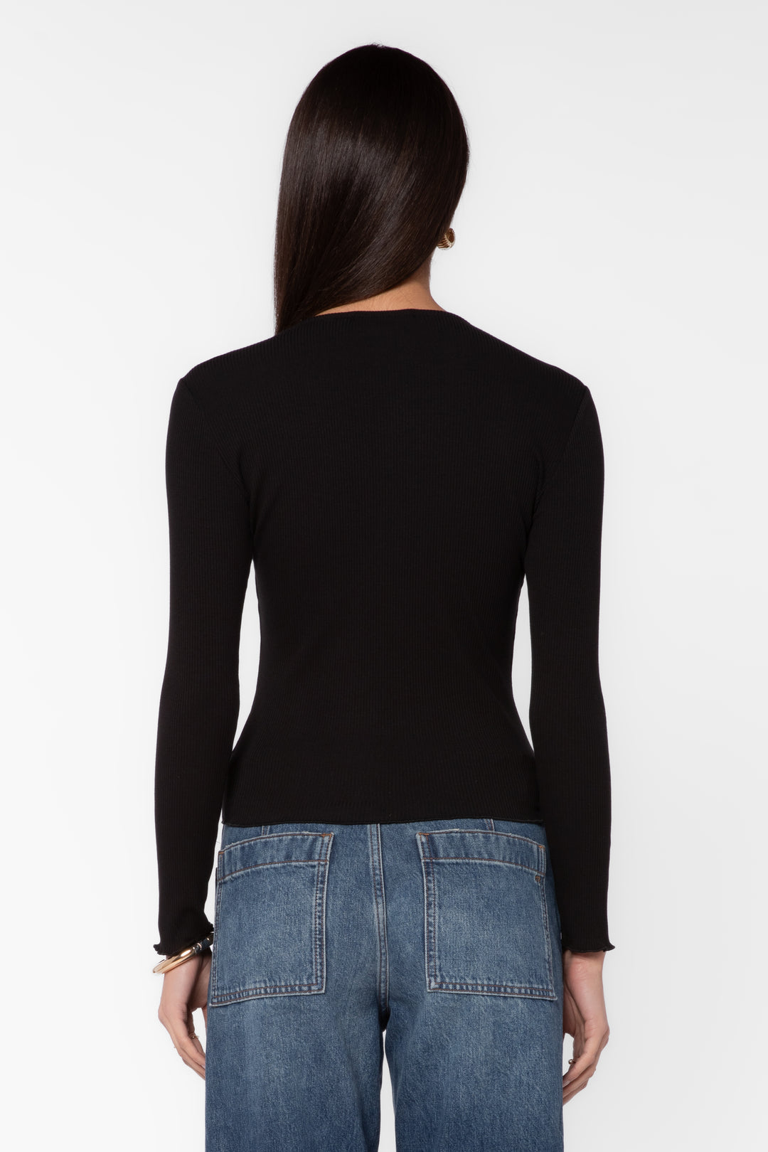 Everlane Black Ribbed Cardigan
