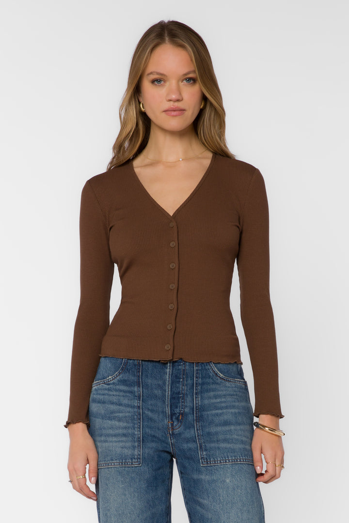 Everlane Tamarind Ribbed Cardigan
