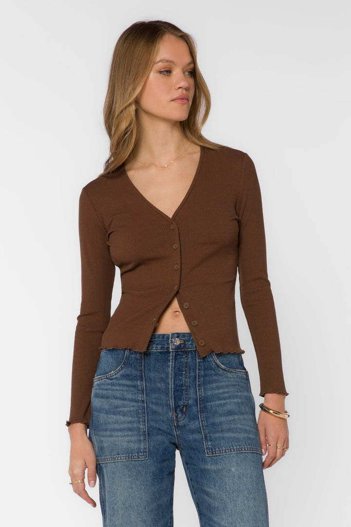 Everlane Tamarind Ribbed Cardigan