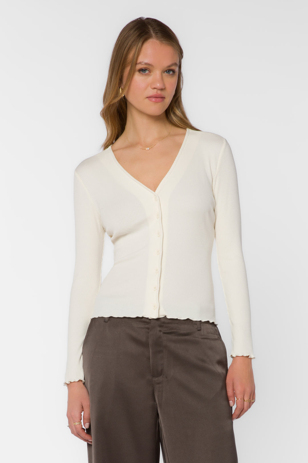 Everlane Vanilla Ribbed Cardigan