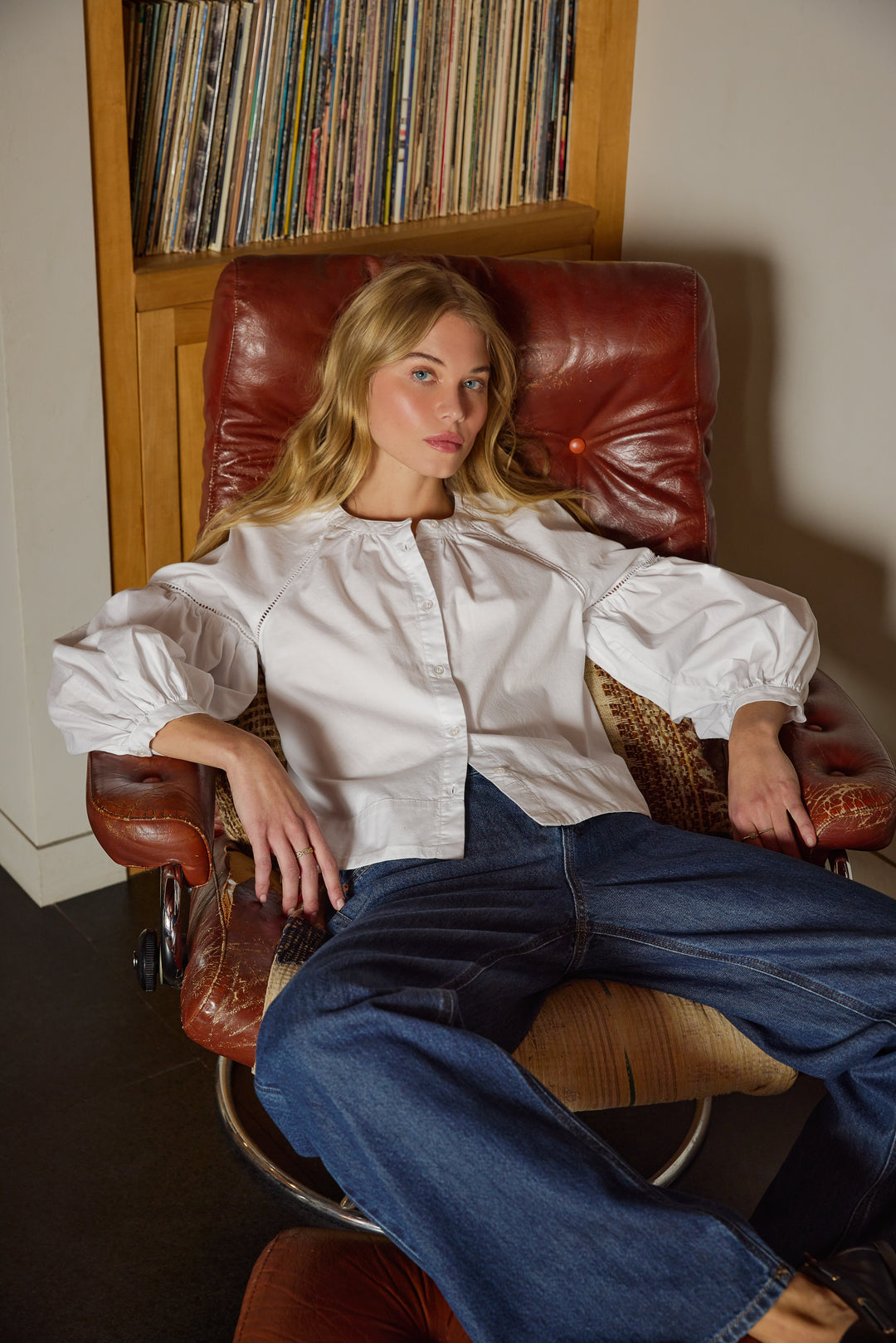 Laurelin White Balloon Sleeve Top