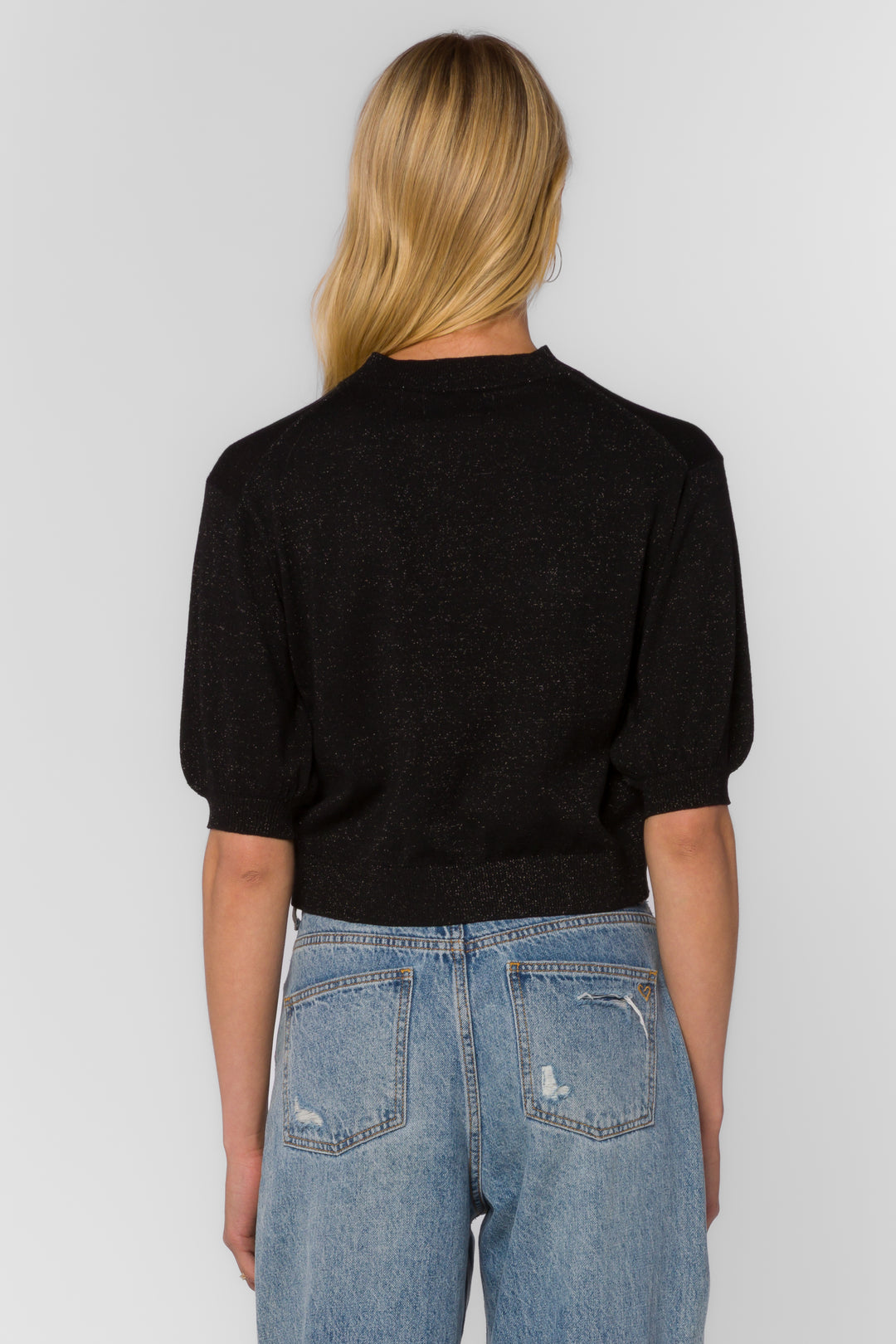 Fendy Black Metallic Sweater - Sweaters - Velvet Heart Clothing