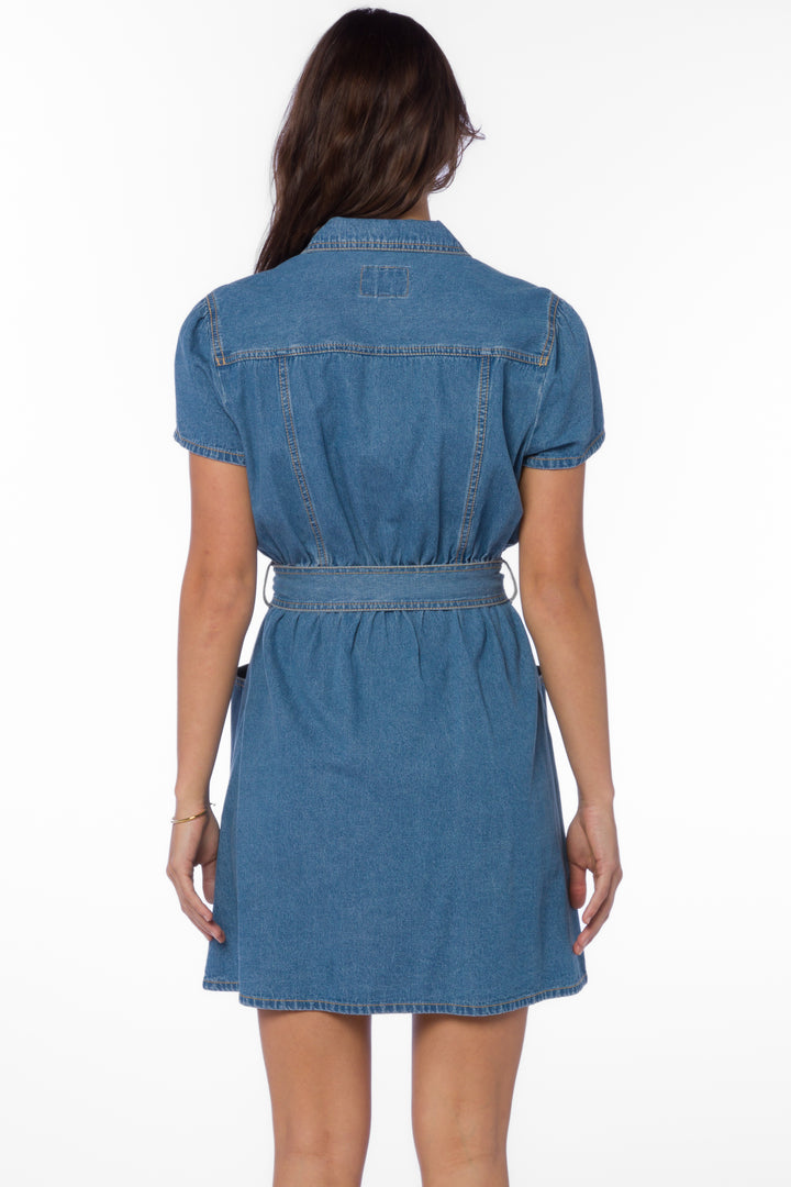 Fonda Western Blue Dress - Dresses - Velvet Heart Clothing