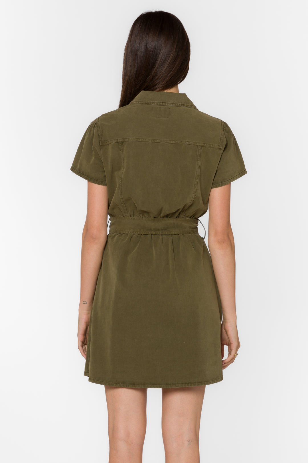 Fonda Army Green Dress - Dresses - Velvet Heart Clothing