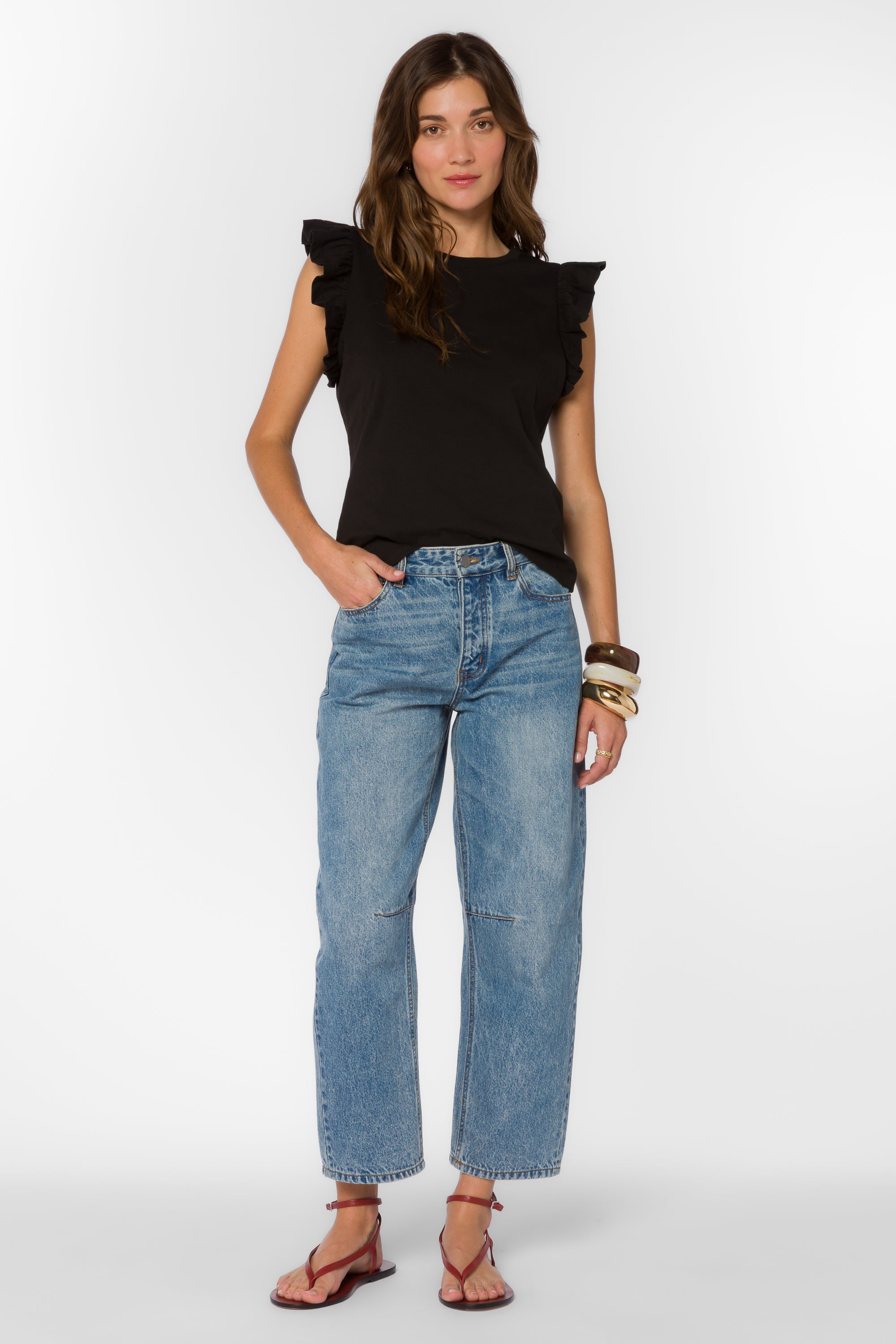 Fabiola Black Tee - Tops - Velvet Heart Clothing