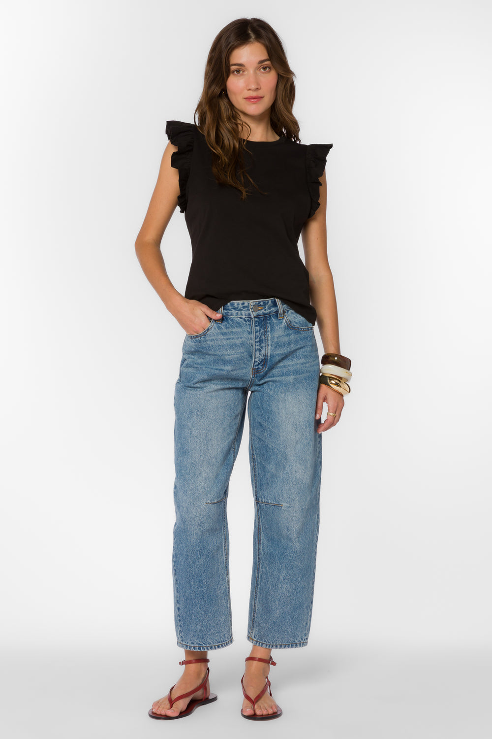 Fabiola Black Tee - Tops - Velvet Heart Clothing