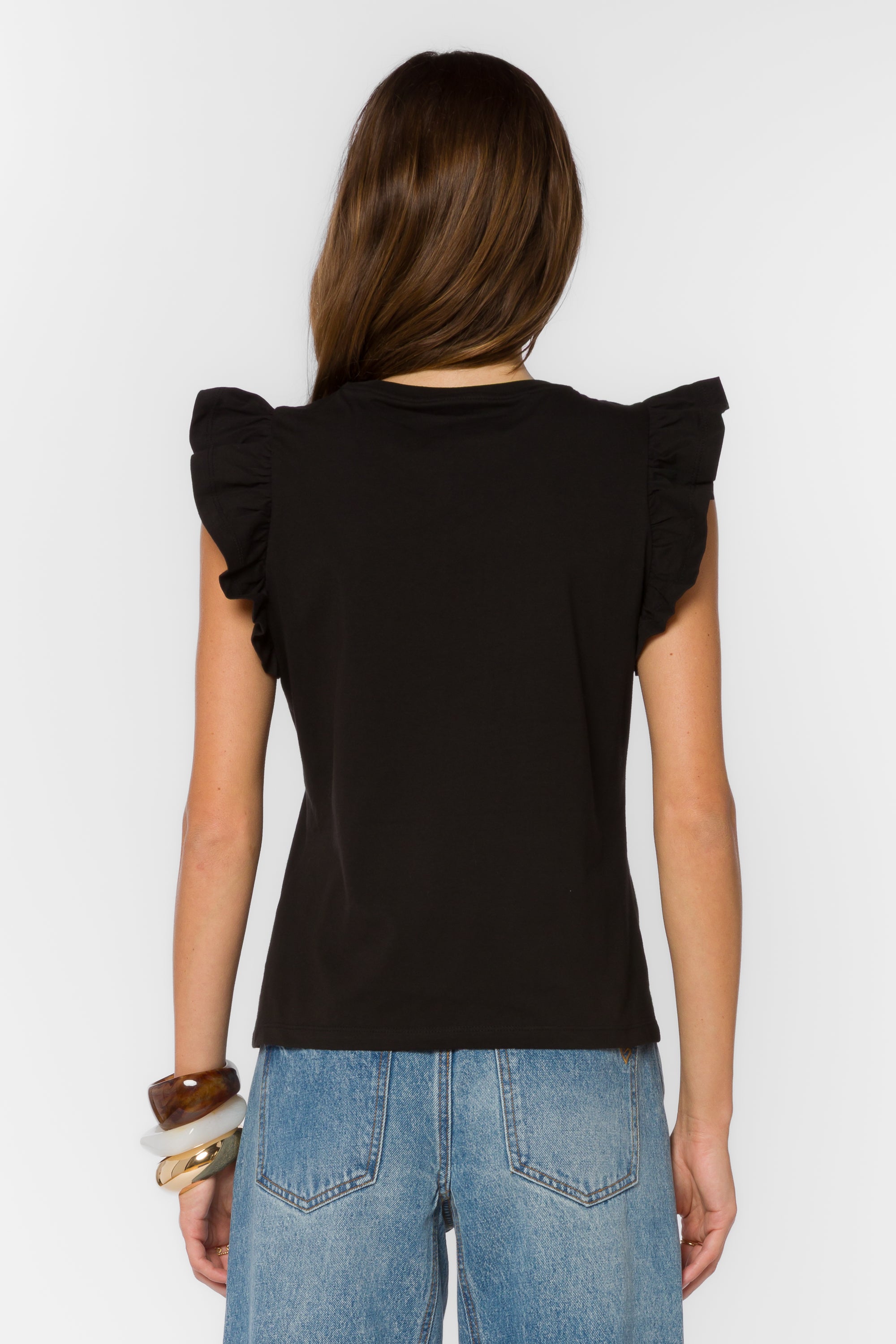 Fabiola Black Tee - Tops - Velvet Heart Clothing