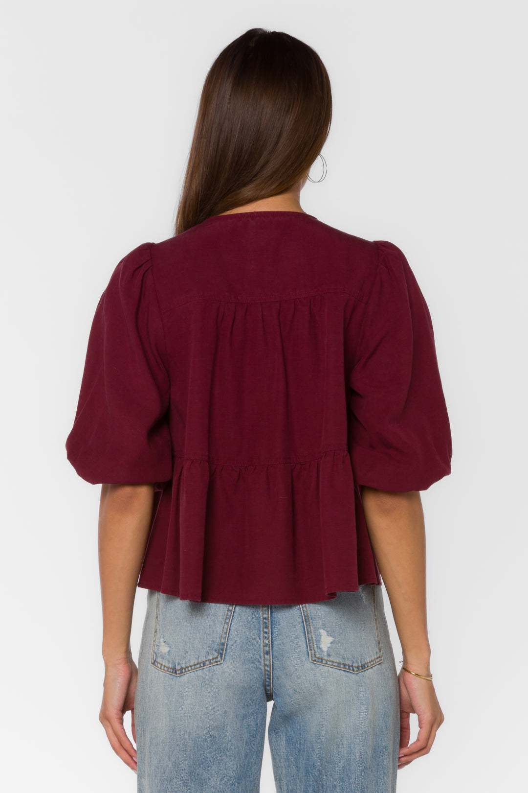 Ferlita Burgundy Top - Tops - Velvet Heart Clothing