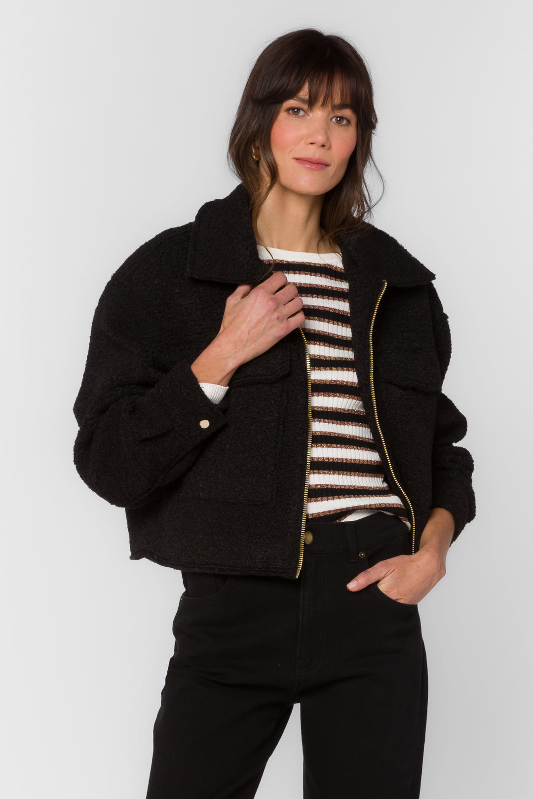 Galinda Black Jacket - Jackets & Outerwear - Velvet Heart Clothing