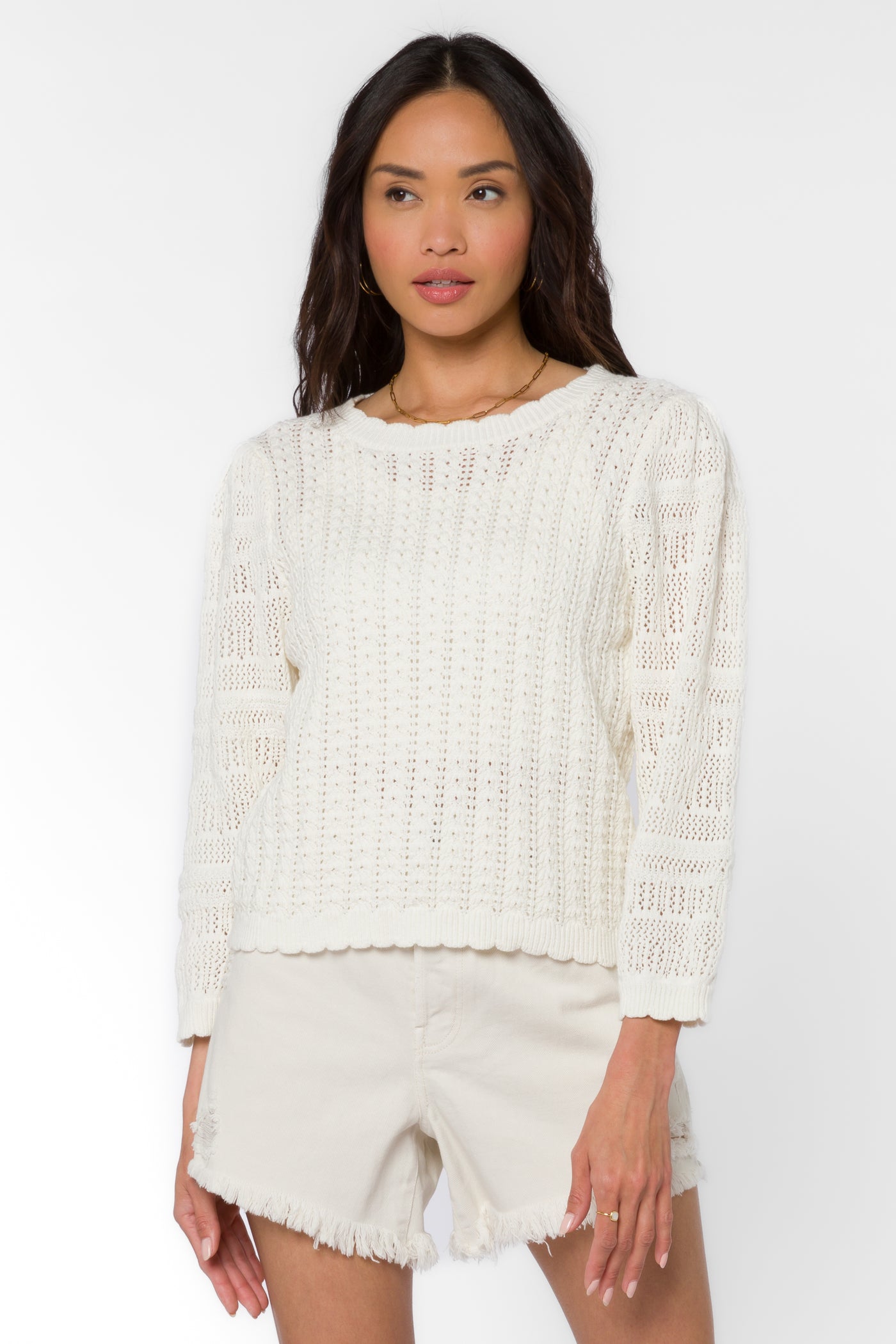 Gazelle White Sweater - Sweaters - Velvet Heart Clothing
