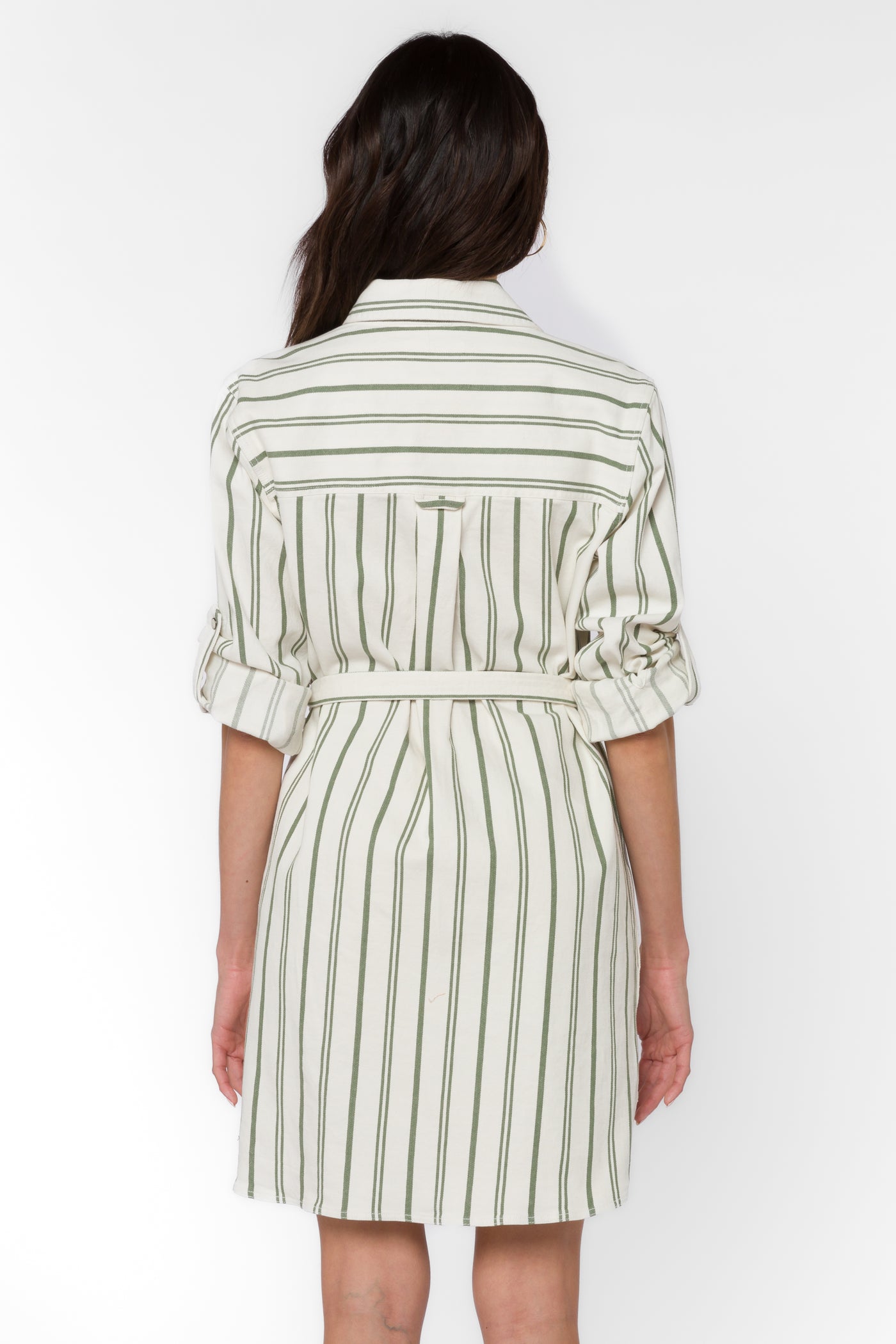 Gelsey Olive Stripe Dress - Dresses - Velvet Heart Clothing