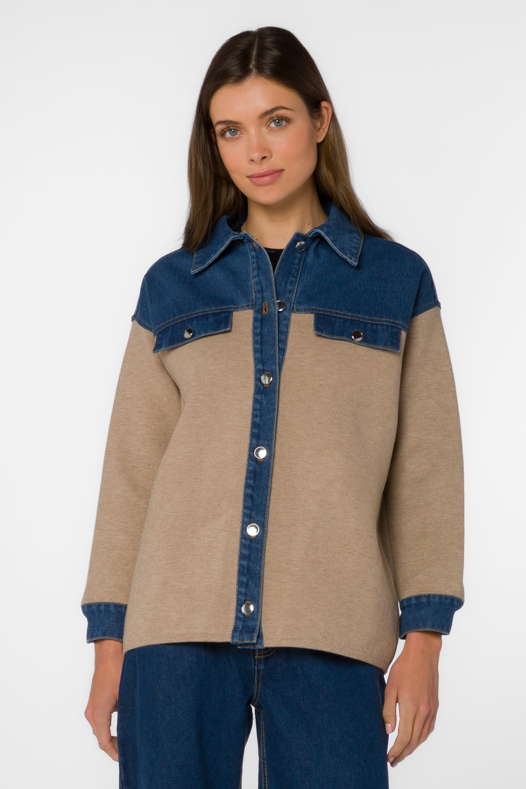 Gertie Beige Shacket - Jackets & Outerwear - Velvet Heart Clothing