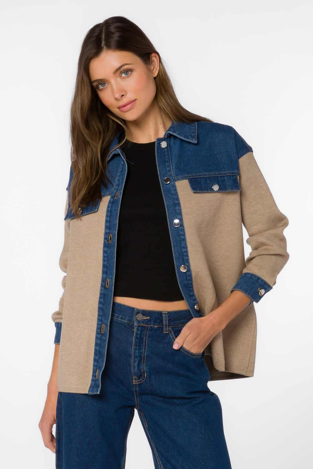 Gertie Beige Shacket - Jackets & Outerwear - Velvet Heart Clothing