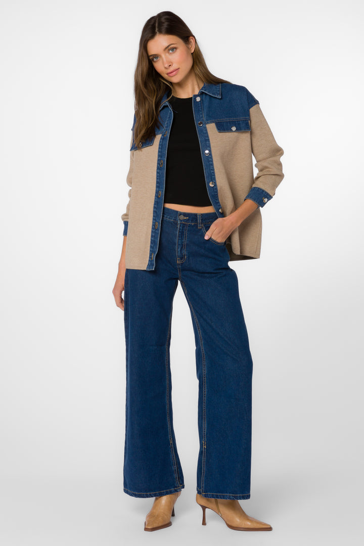 Gertie Beige Shacket - Jackets & Outerwear - Velvet Heart Clothing