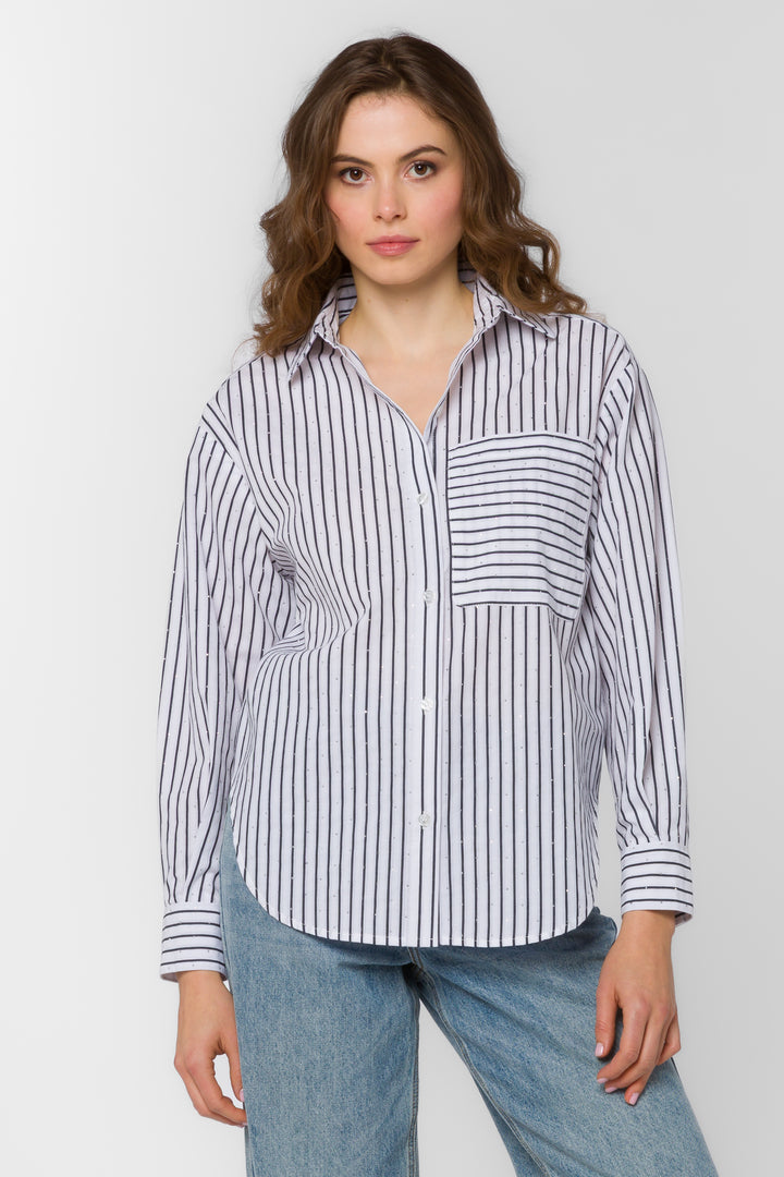 Gio Patriot Stripe Shirt - Tops - Velvet Heart Clothing