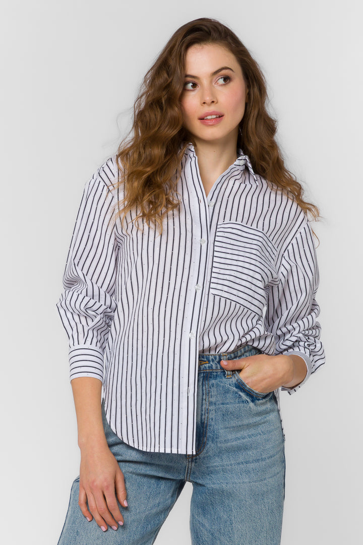 Gio Patriot Stripe Shirt - Tops - Velvet Heart Clothing