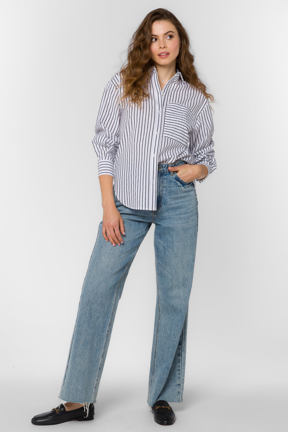 Gio Patriot Stripe Shirt - Tops - Velvet Heart Clothing